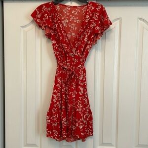 Women’s red flower dress